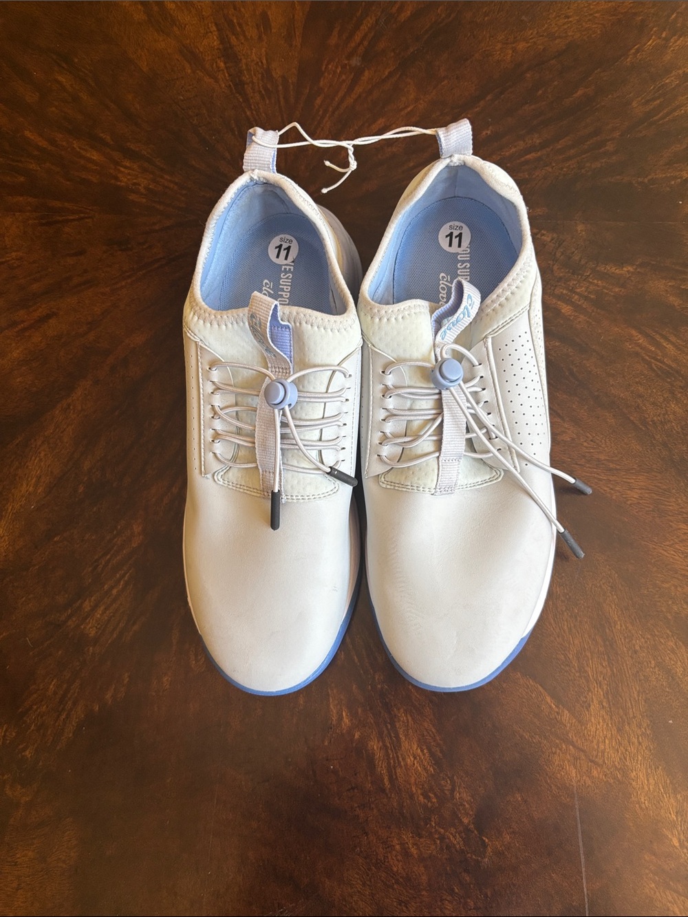 Light Gray Unisex Casual Sneakers with Blue Trim